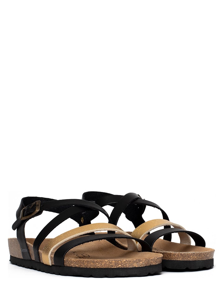 BACKSUN Sandalen in Schwarz/ Gold günstig kaufen