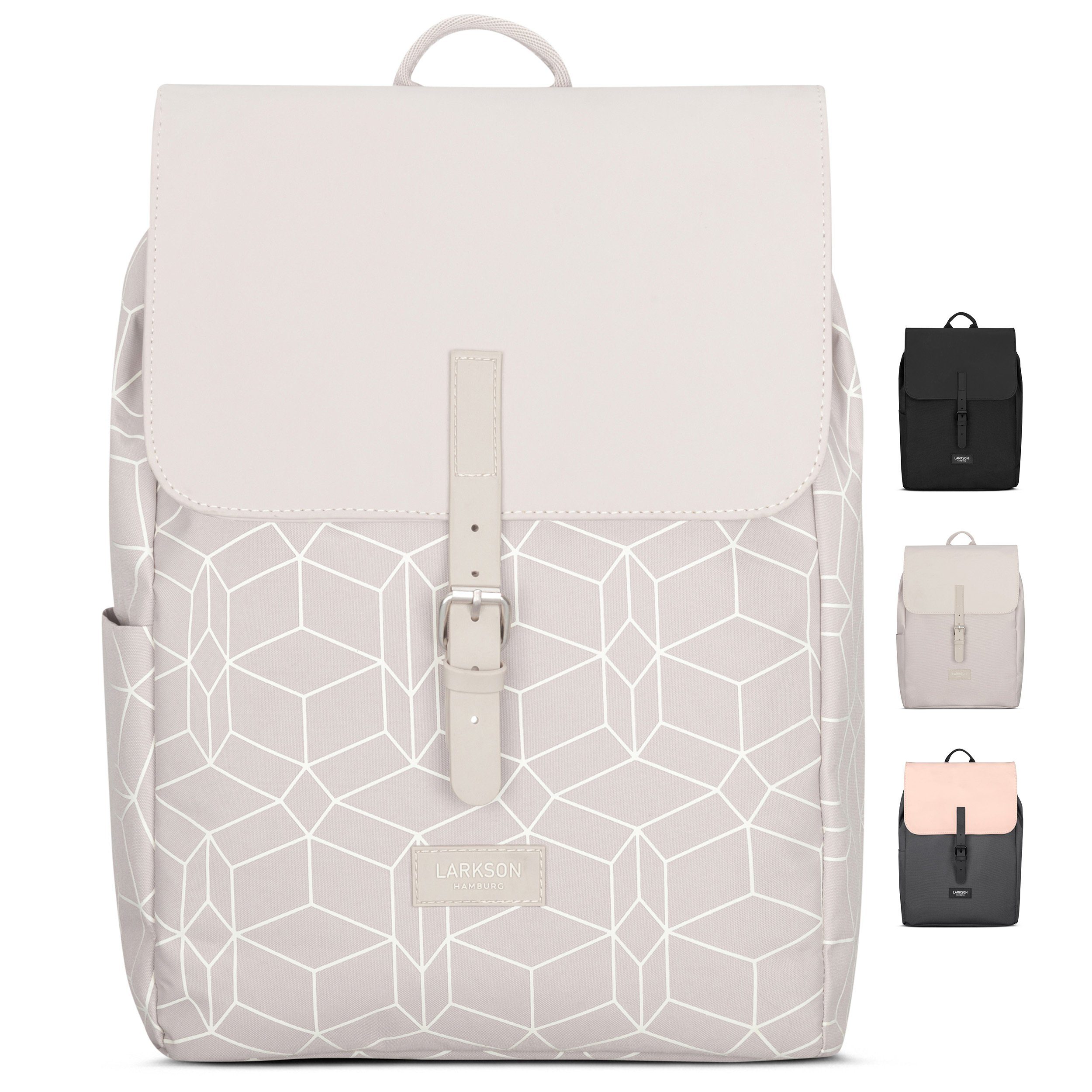 LARKSON Cityrucksack Ida Laptop Rucksack Damen Herren Klein Elegant, Anti Diebstahl Seitentasche, Laptopfach, Wasserabweisend