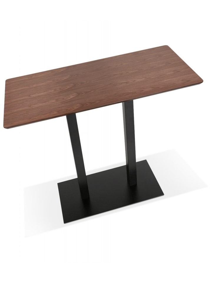 KADIMA DESIGN Stehtisch aus Holz mit Metallfuß | Bartisch im Industriedesign in Braun günstig kaufen