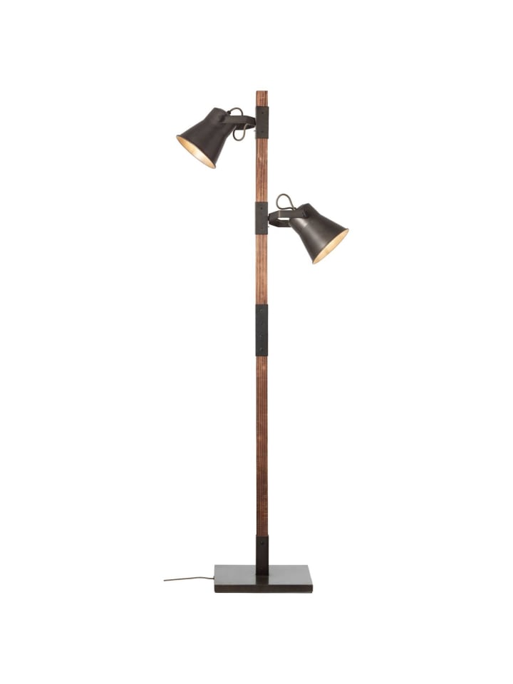 Brilliant Standleuchte, 2-flammig Plow 153,5x51x30 cm in schwarz stahl/holz günstig kaufen onesize