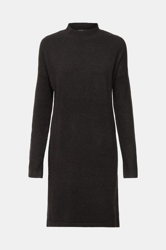 Wollmix-Strickkleid mit Stehkragen
