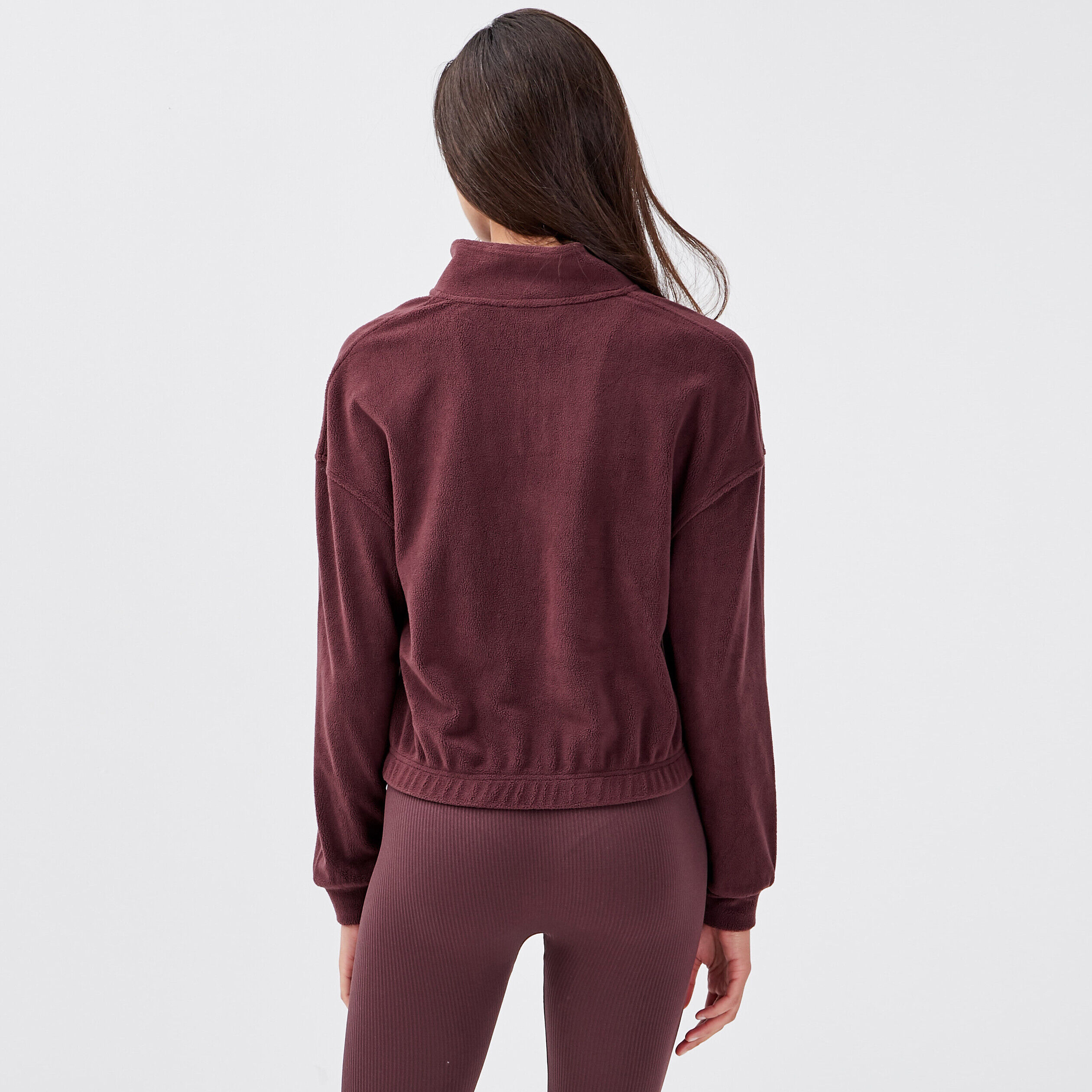 Sweat polaire col montant bordeaux femme | Cache Cache