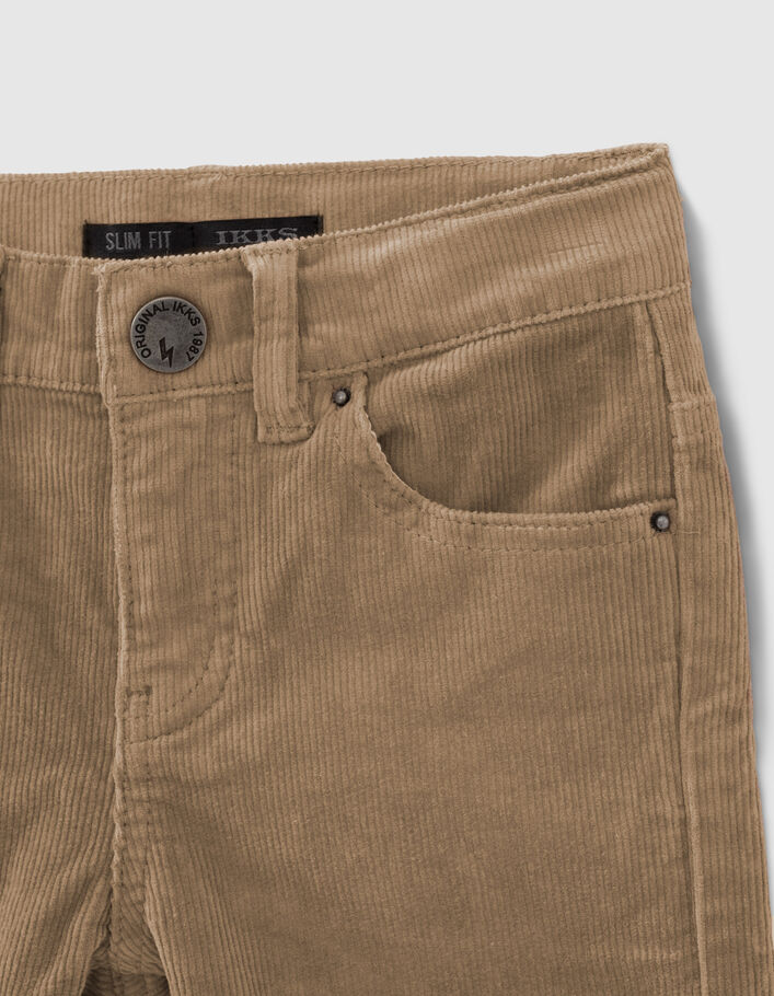 Pantalon SLIM moka en velours milleraies garçon
