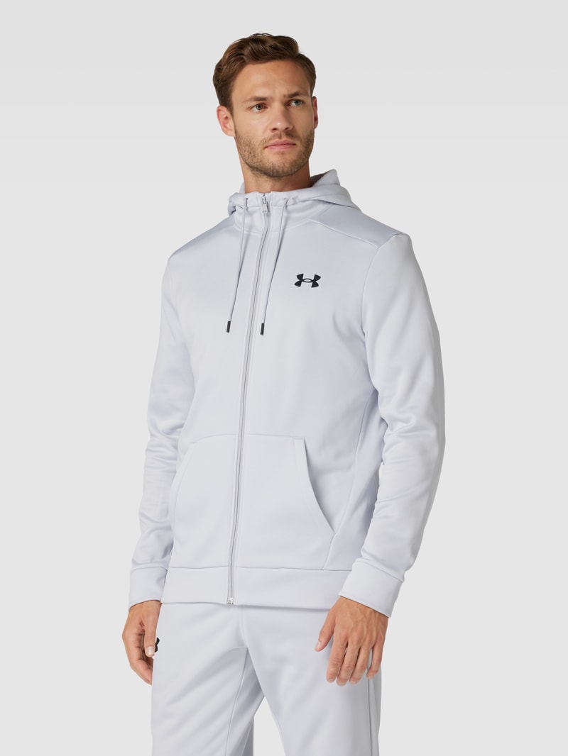 Sweatjacke mit Logo-Detail Modell 'Fleece' in hellgrau
