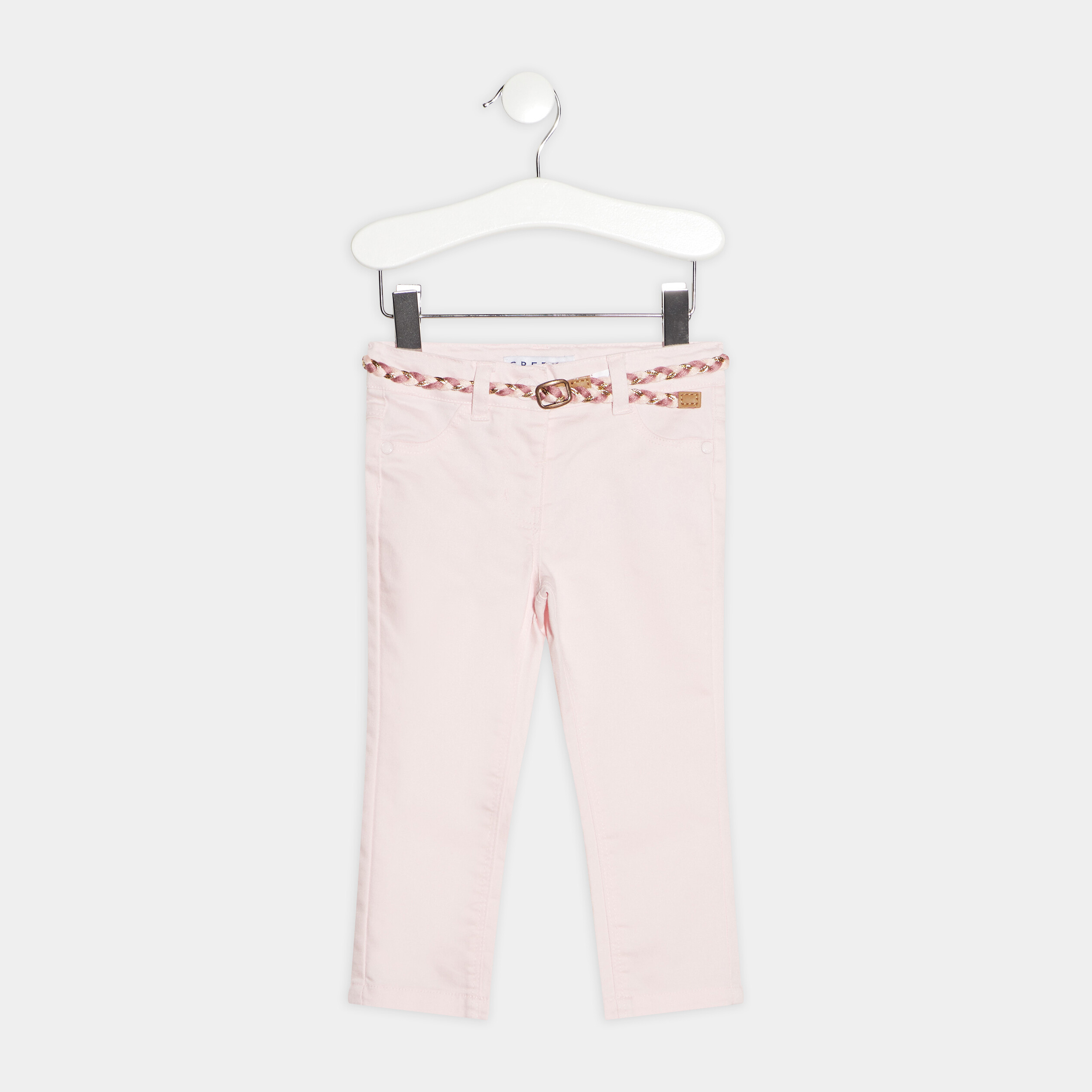 Pantalon slim enfilage facile Creeks rose poudrée bébé fille | La Halle