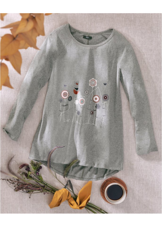 Oversize Longshirt mit Rundhalsausschnitt