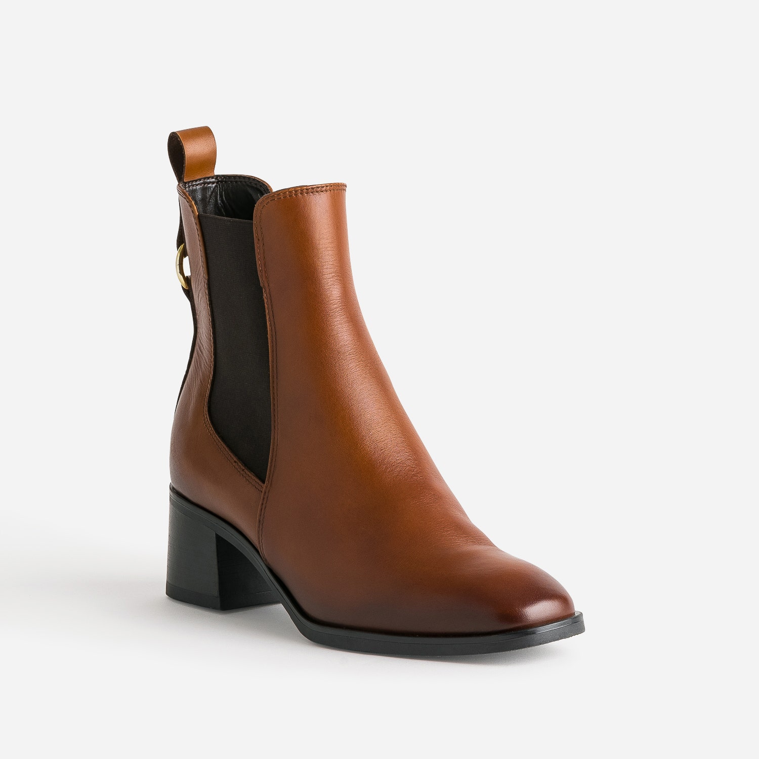 Chelsea boots camel en cuir