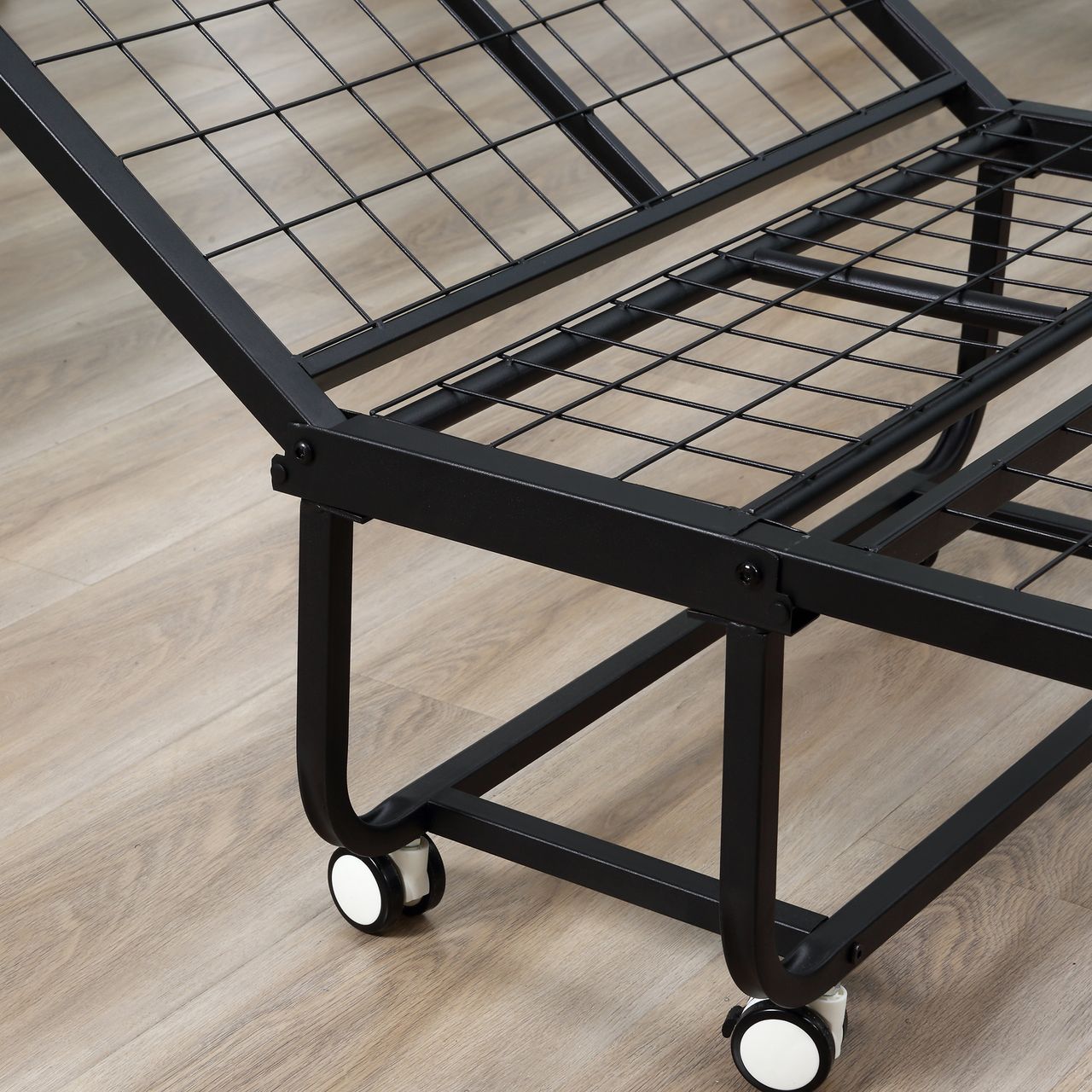 HOMCOM Gästebett 2-in-1 Klappbett mit Rollen klappbar Stahl Schaumstoff