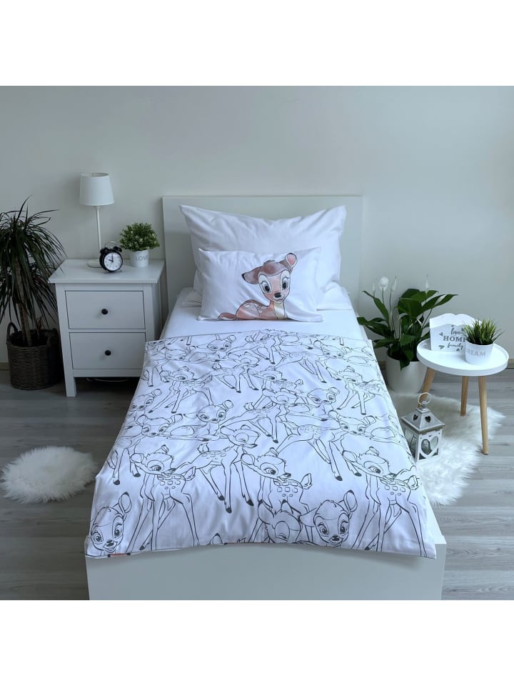 Disney 2-tlg.Set: Kinderbettwäsche Disney Klassik Bambi in Weiß günstig kaufen 100
