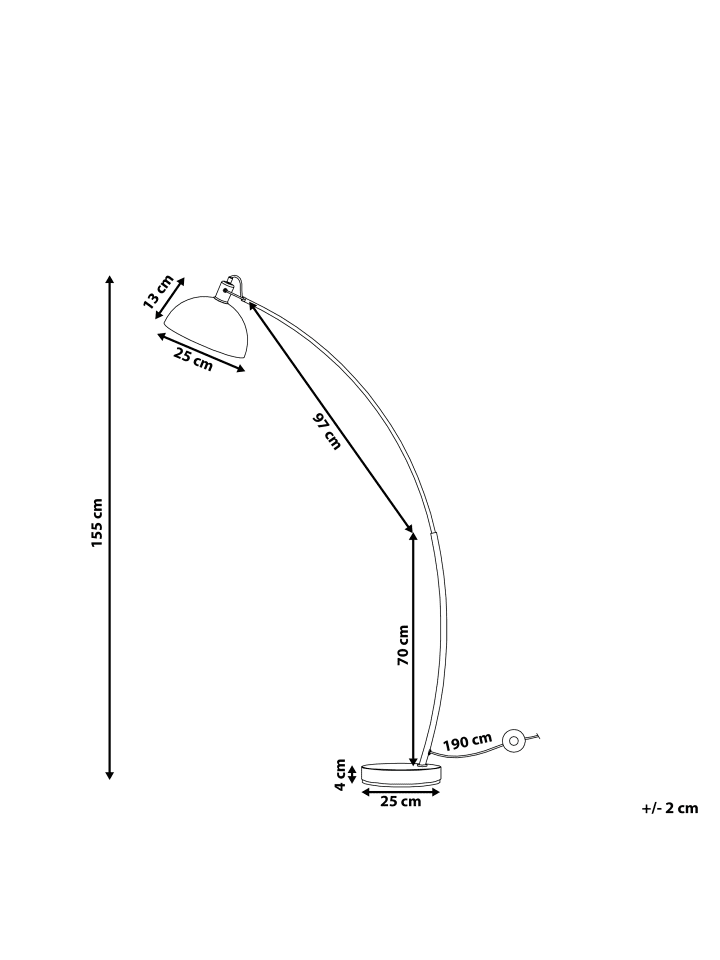 Beliani Stehleuchten DINTEL in Kupfer - (W) 25 x (H) 155 x (L) 25 cm günstig kaufen onesize