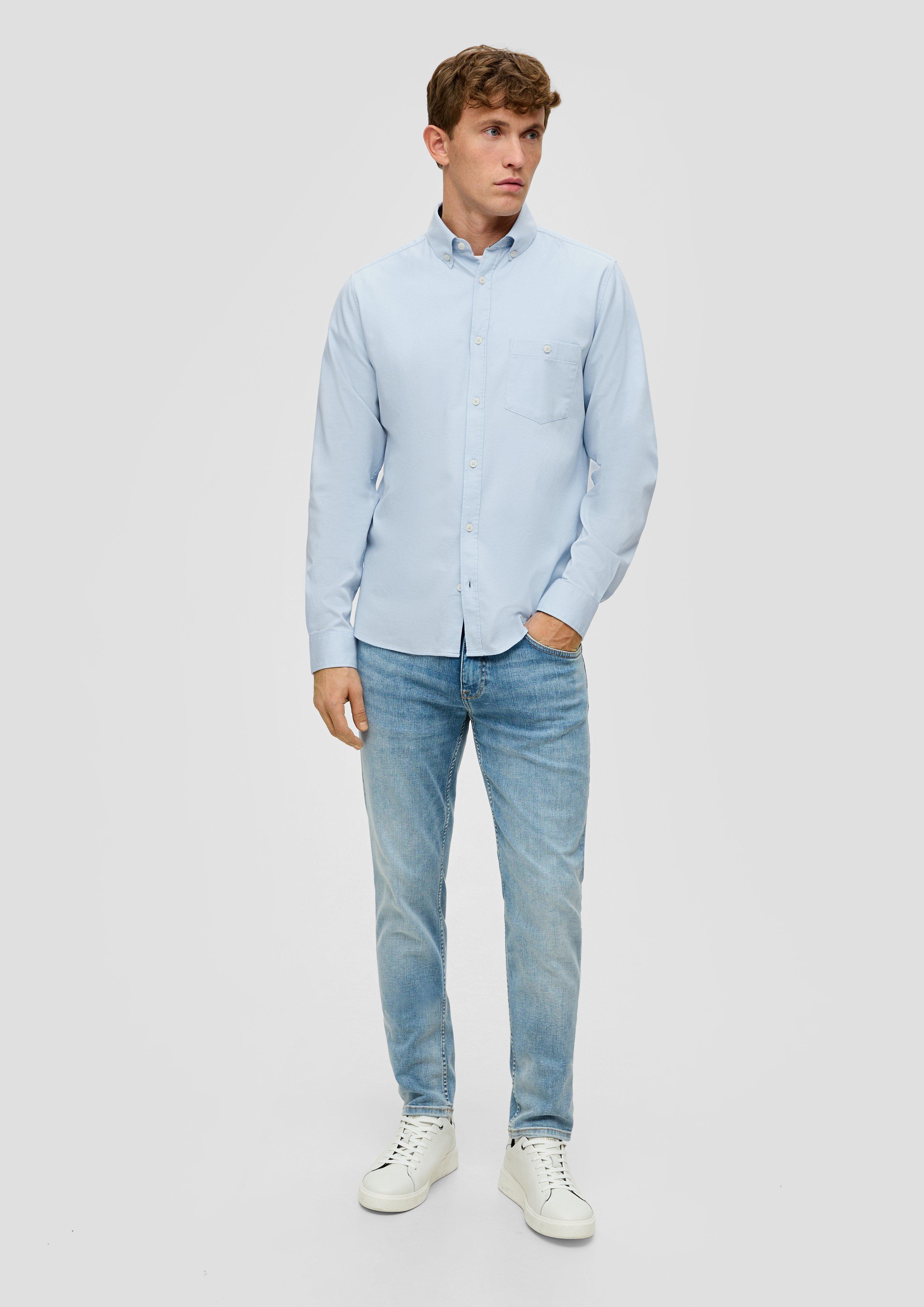 Slim: Langarmhemd mit aufgesetzter Brusttasche  2140657-5084