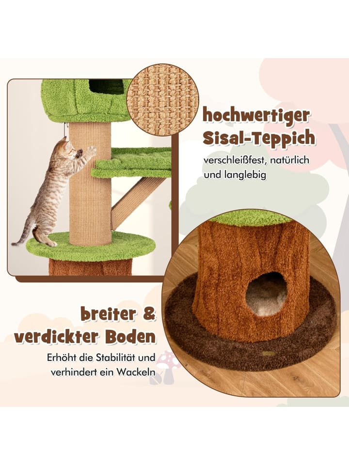 COSTWAY Kratzbaum Katzen pflanzenförmig in Braun günstig kaufen onesize