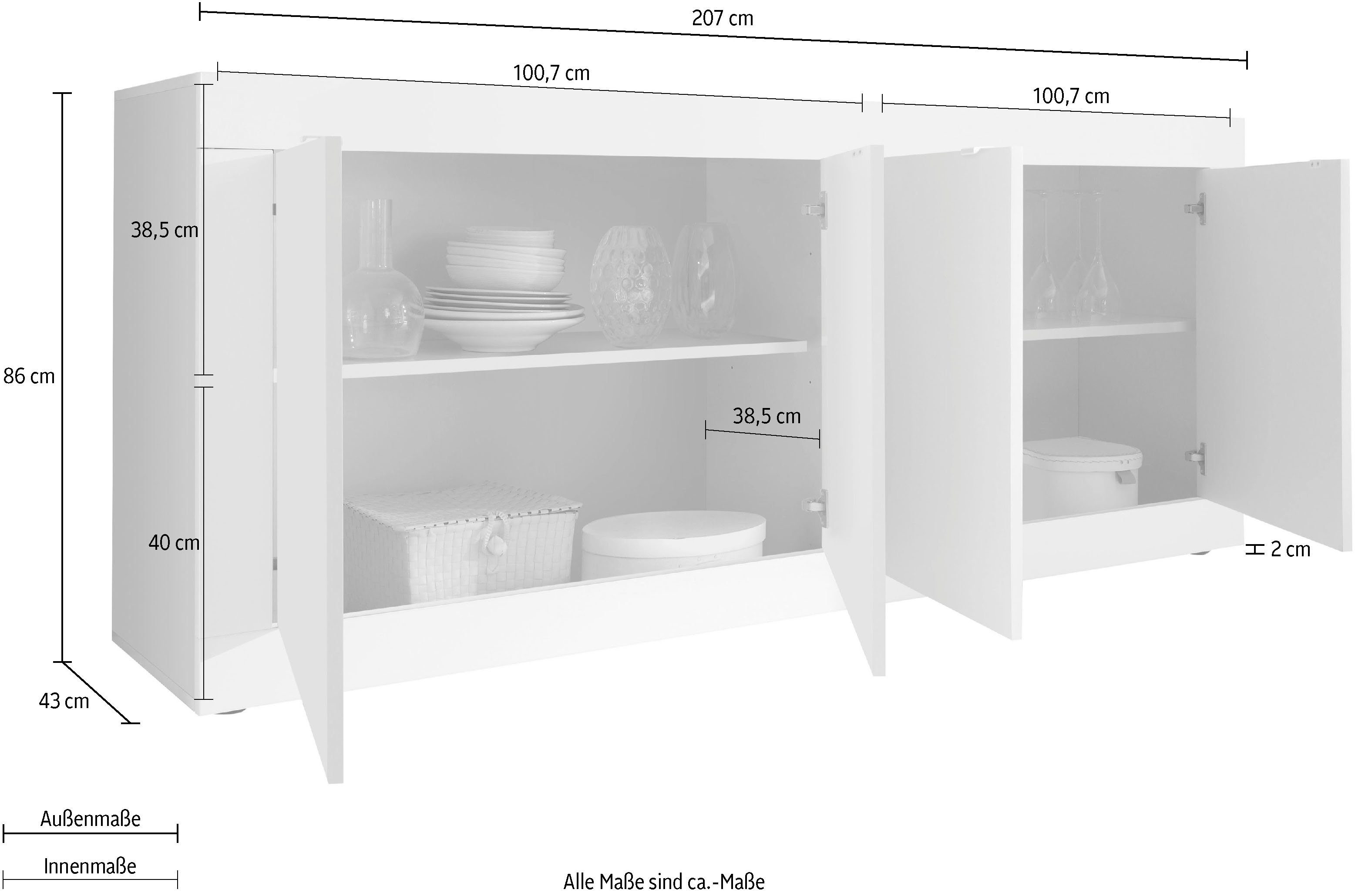 LC Sideboard Basic, 207 cm