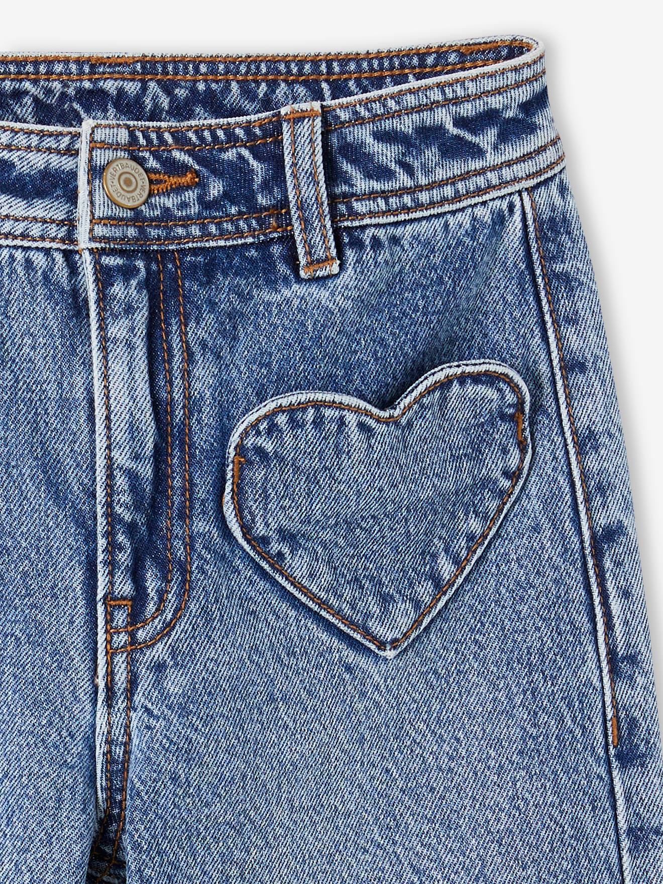 Vertbaudet Weite Mädchen 3/4-Hose - blau gestreift