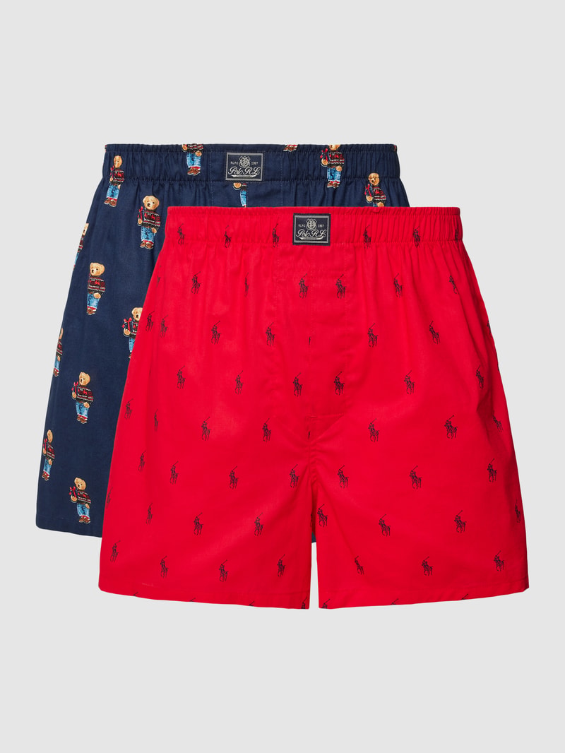 Boxershorts mit Label-Patch im 2er-Pack in rot