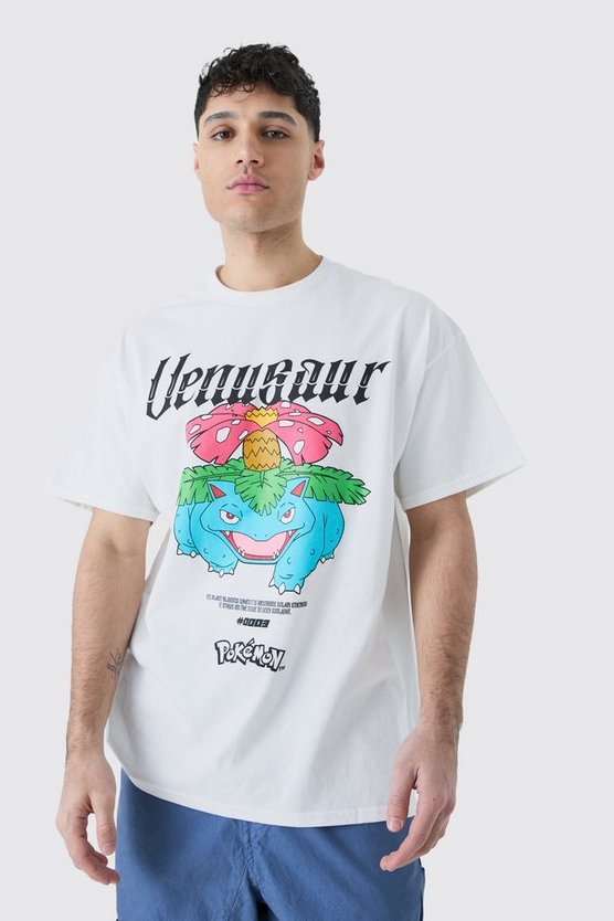 Oversize T-Shirt mit lizenziertem Pokemon Venasaur Print