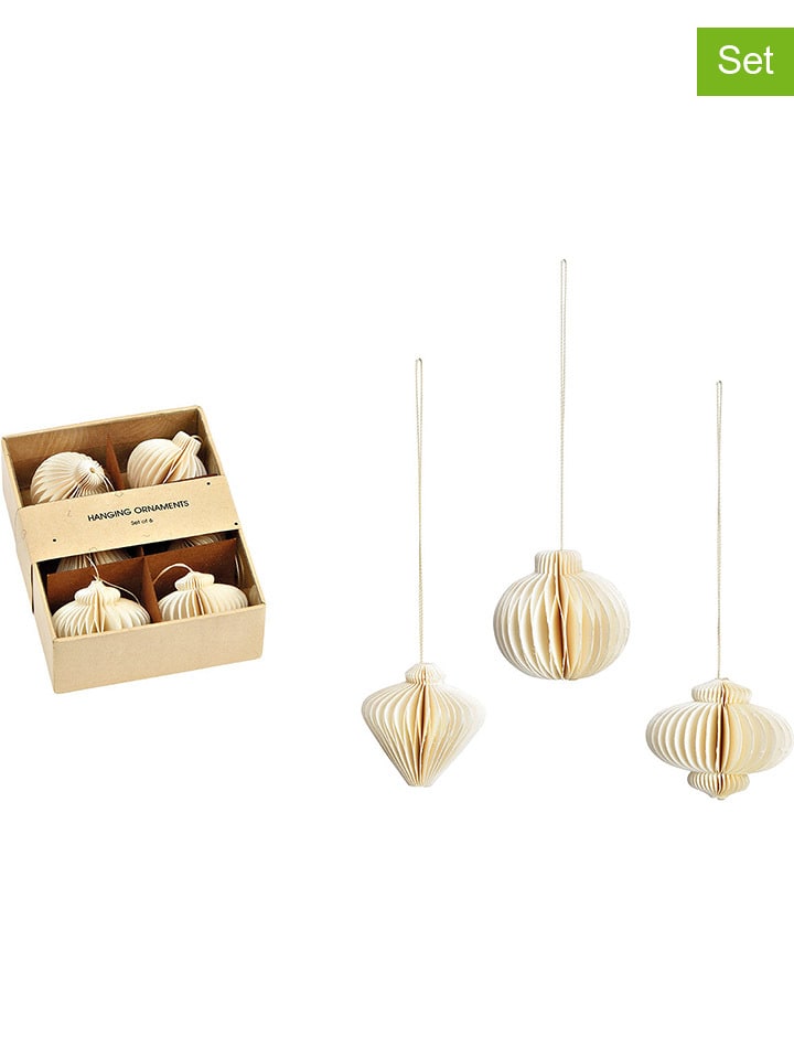 G. Wurm 6er-Set: Dekoanhänger in Weiß - Ø 4 cm günstig kaufen onesize