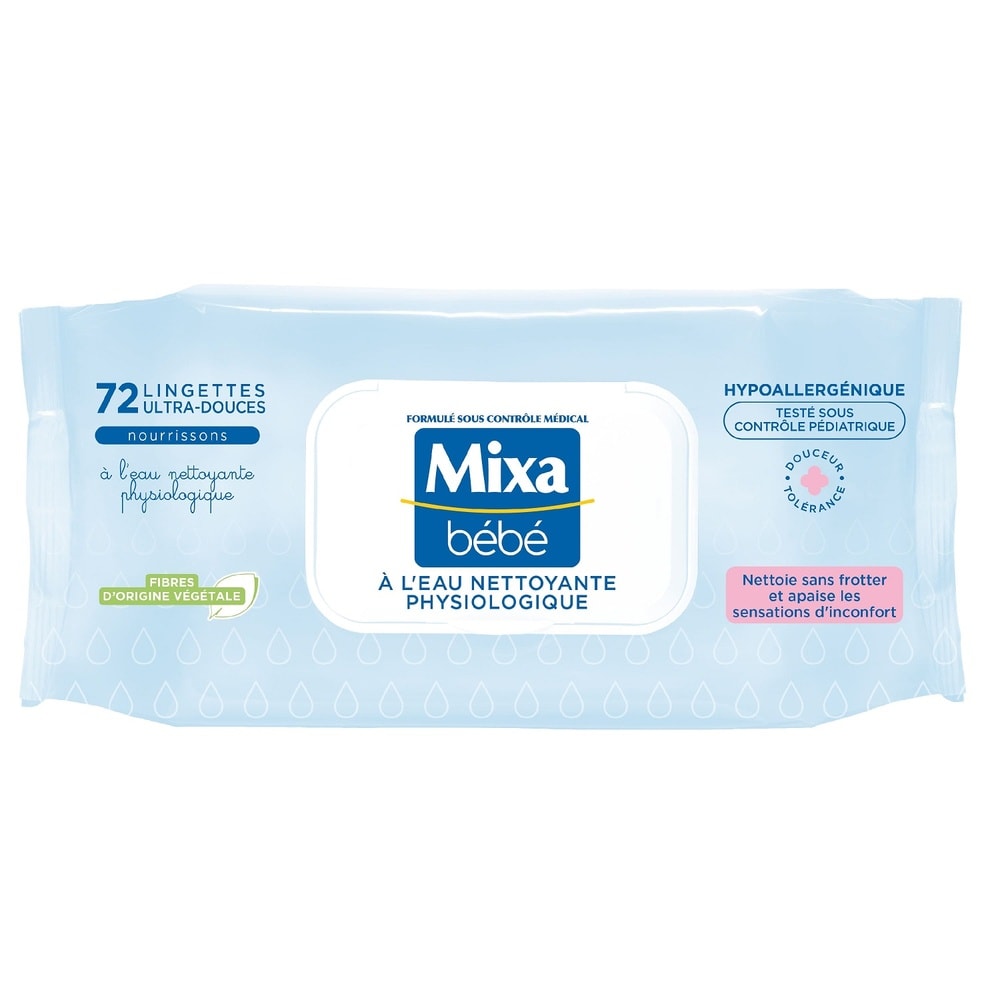 mixa Bébé Lingettes à l'Eau Nettoyante Physiologique