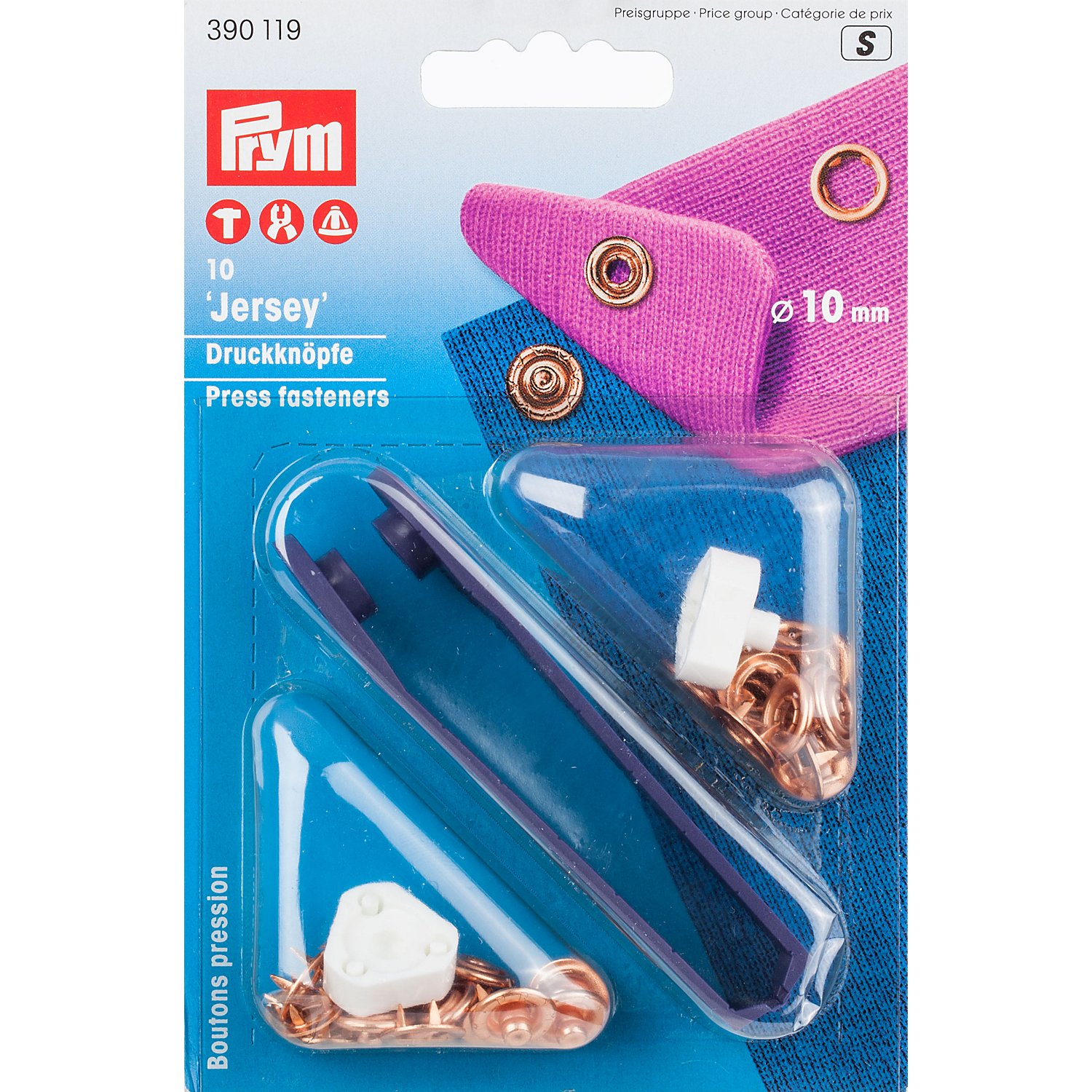 Prym Jersey-Druckknöpfe, kupfer, Größe: 10 mm Ø, Inhalt: 10 Stück