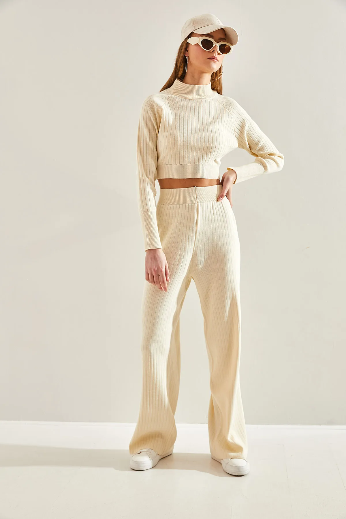 Bianco Lucci  Damen-Strickober- und -Unterteil-Set