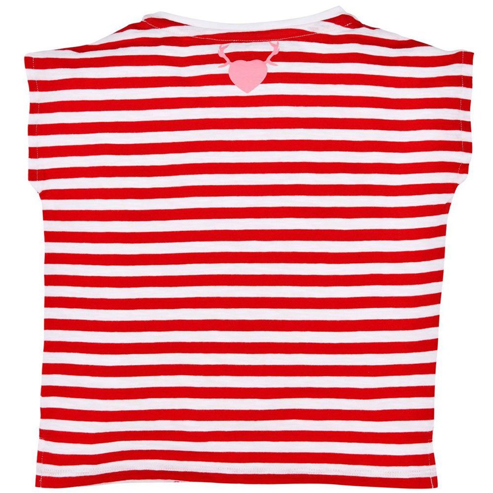 BONDI Trachtenbluse Mädchen Shirt 'Spatzl' Reh-Motiv 26085, Rosa Rot