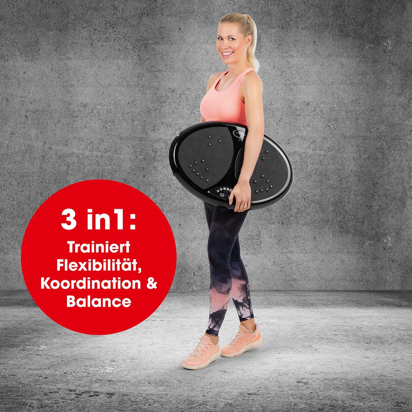 VITALmaxx Vibrationsplatte Ganzkörpertrainer Fitness-Platte, 200 W, 99 Stufen