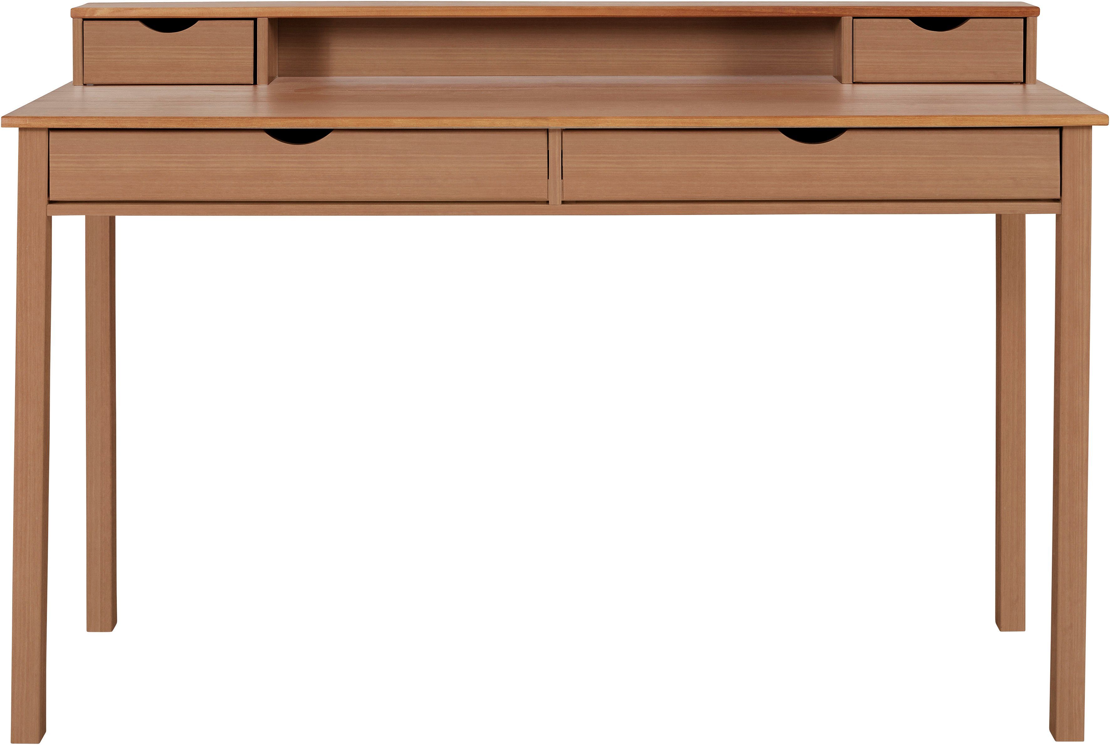 INOSIGN Schreibtisch Gava, aus massiven Kiefernholz, mit praktischen Griffmulden, Breite 140 cm