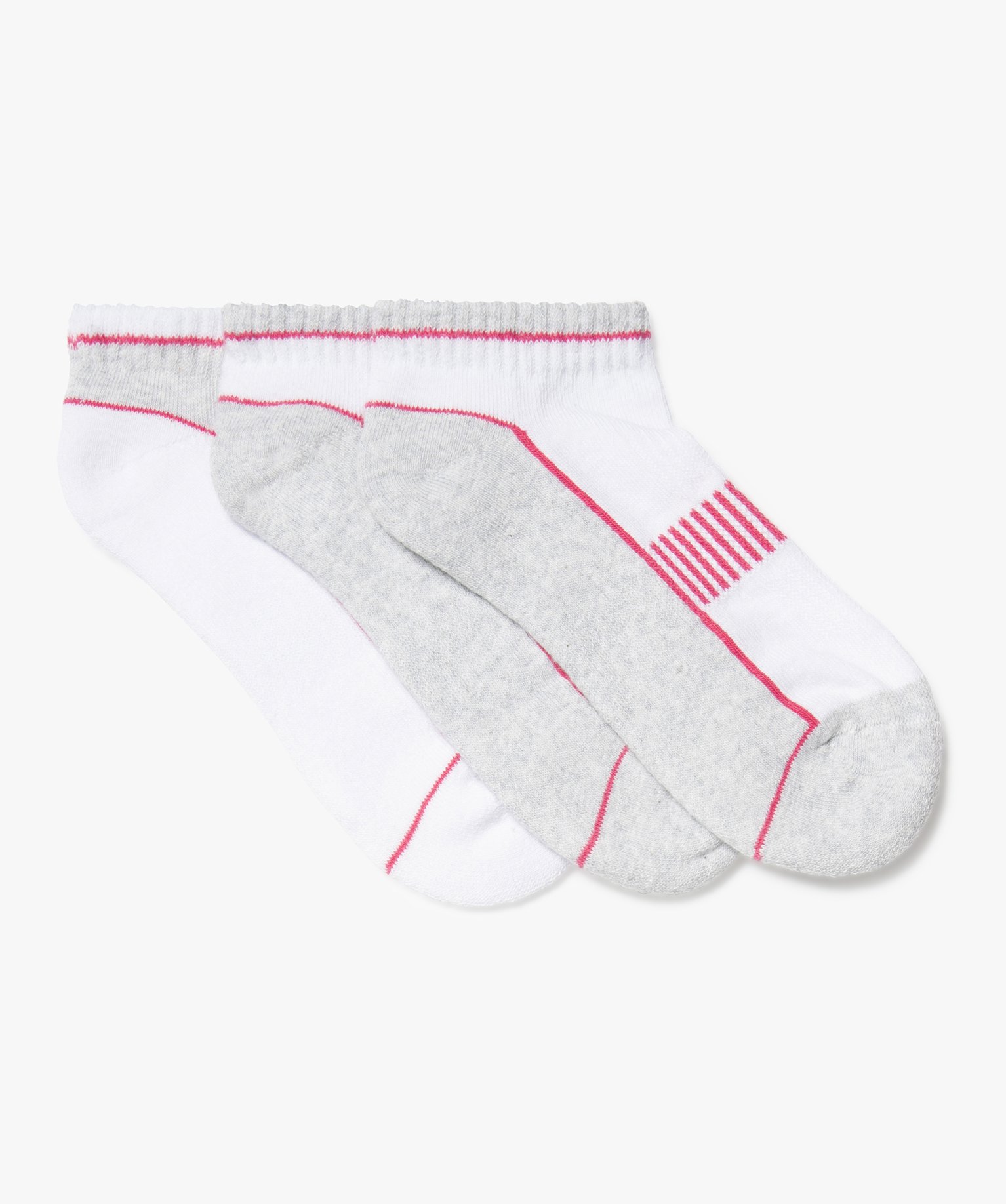 Chaussettes femme ultra courtes pour le sport (lot de 3) rose | GEMO