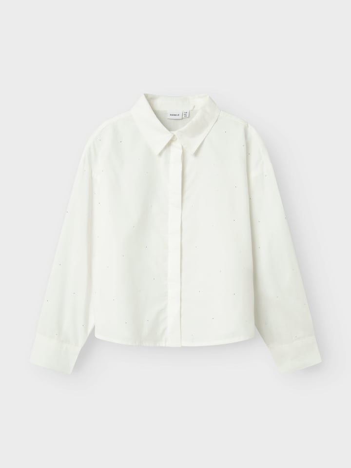 name it Bluse NKFOLARA LS SHORT LOOSE SHIRT in bright white günstig kaufen 122/128