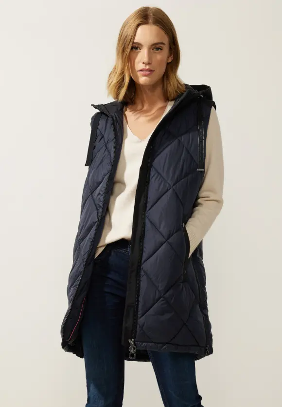 Street One Long Steppweste mit Zipper