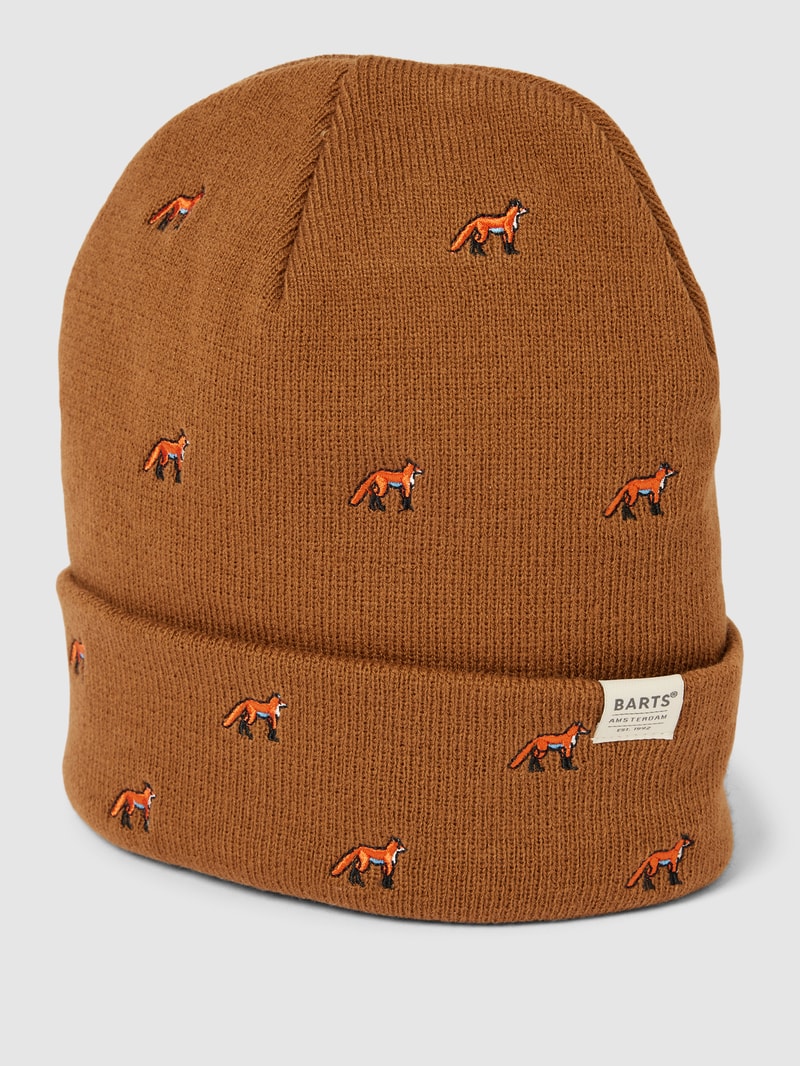 Mütze mit Allover-Muster Modell 'VINSON' in camel