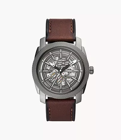 Fossil Uhr Machine Automatikwerk LiteHide™-Leder braun