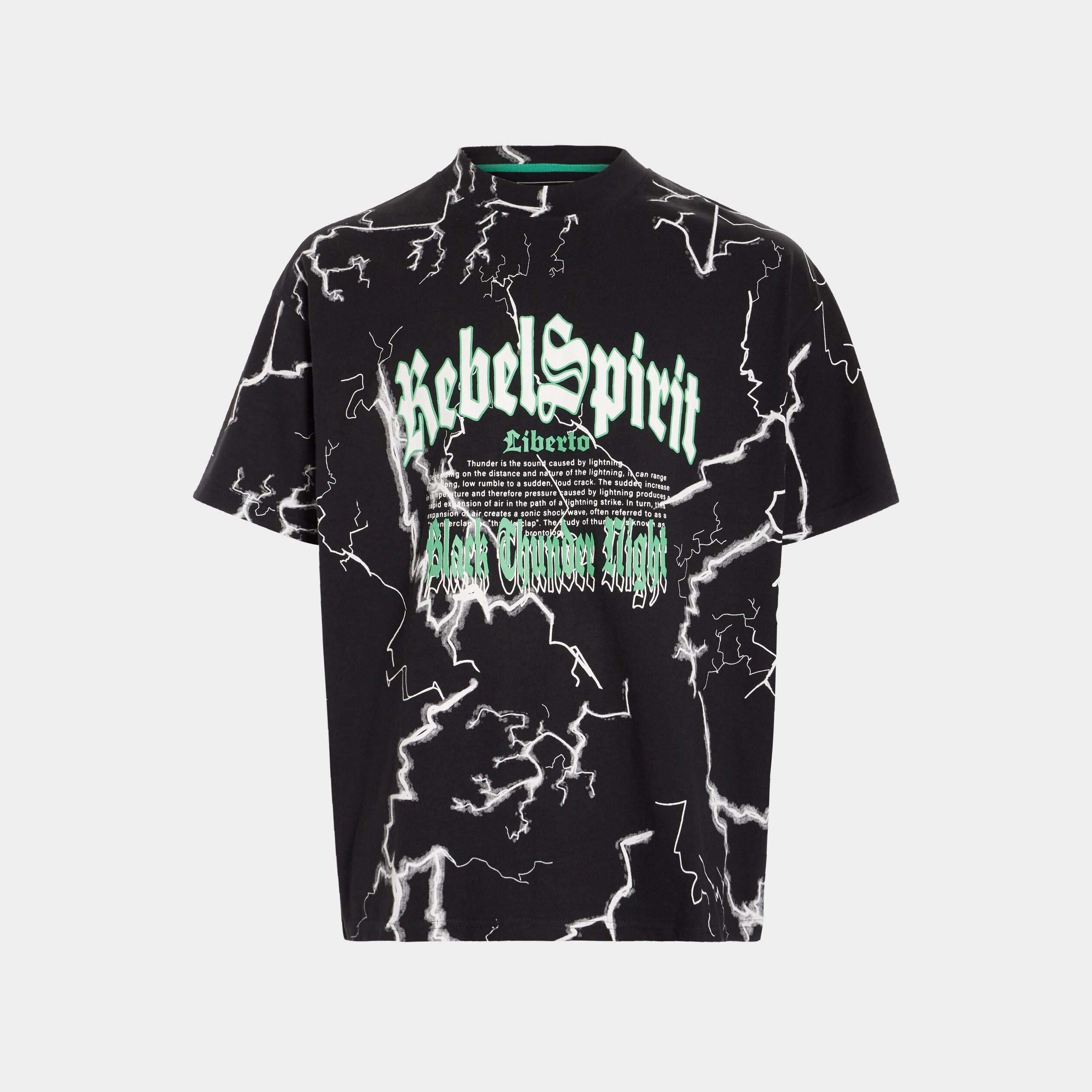 T-shirt coton oversize Liberto noir homme | La Halle