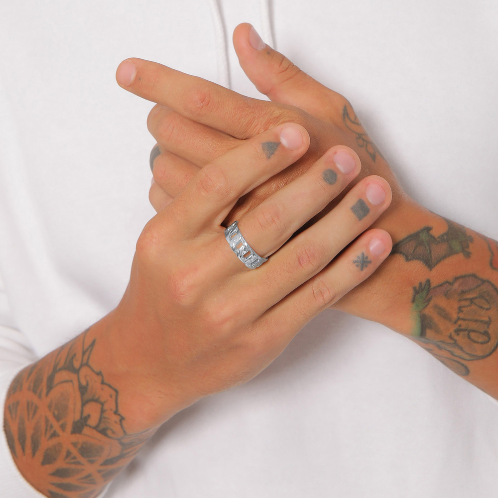 KUZZOI KUZZOI Bague Statment Massif Trend Robuste Look Rustique Bague Homme - (925/1000) Bague