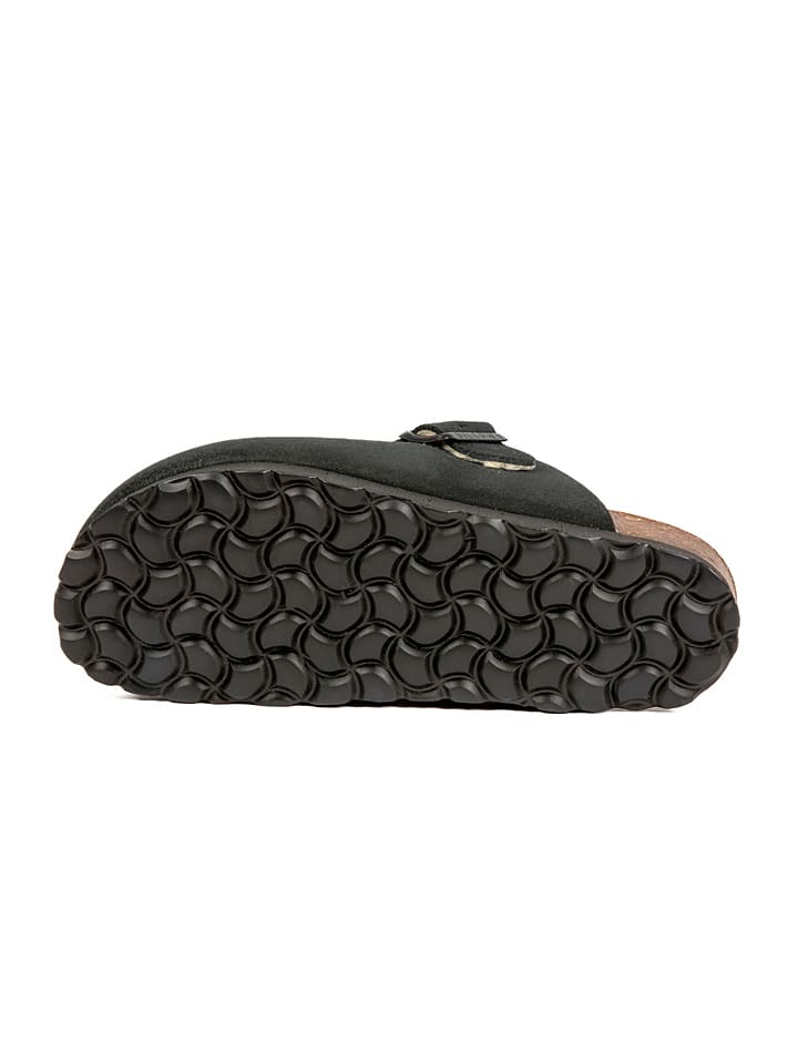 billowy Leder-Clogs in Schwarz günstig kaufen