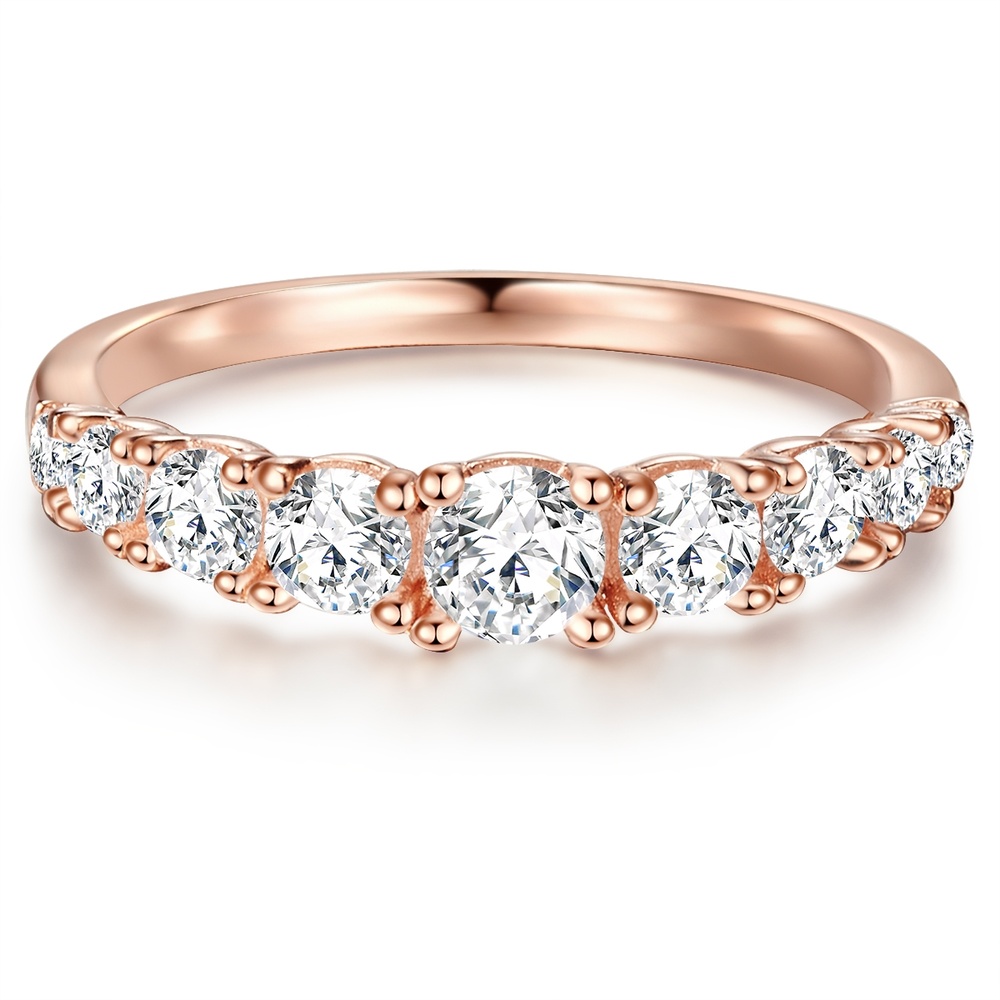 Trilani Bague en argent Argent sterling Oxyde de zirconium (CZ) en Or rose Bague