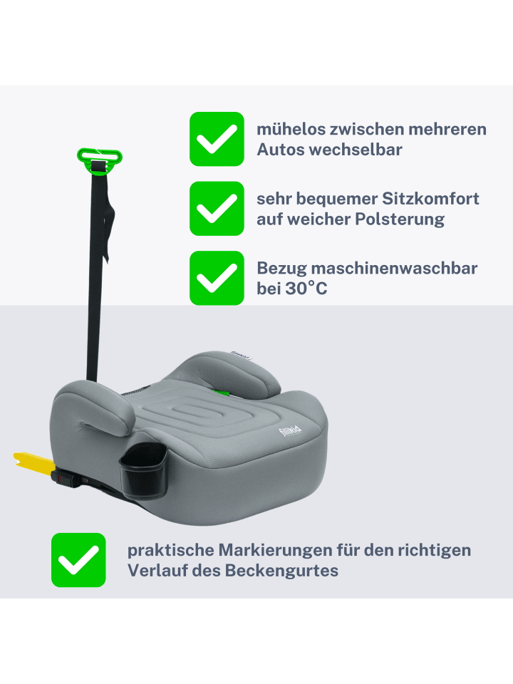fillikid Sitzerhöhung mit verlängerbarer Isofix i-size Exklusiv in Grau günstig kaufen onesize