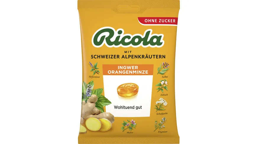 Ricola Bonbons Ingwer Orangenminze 75 g