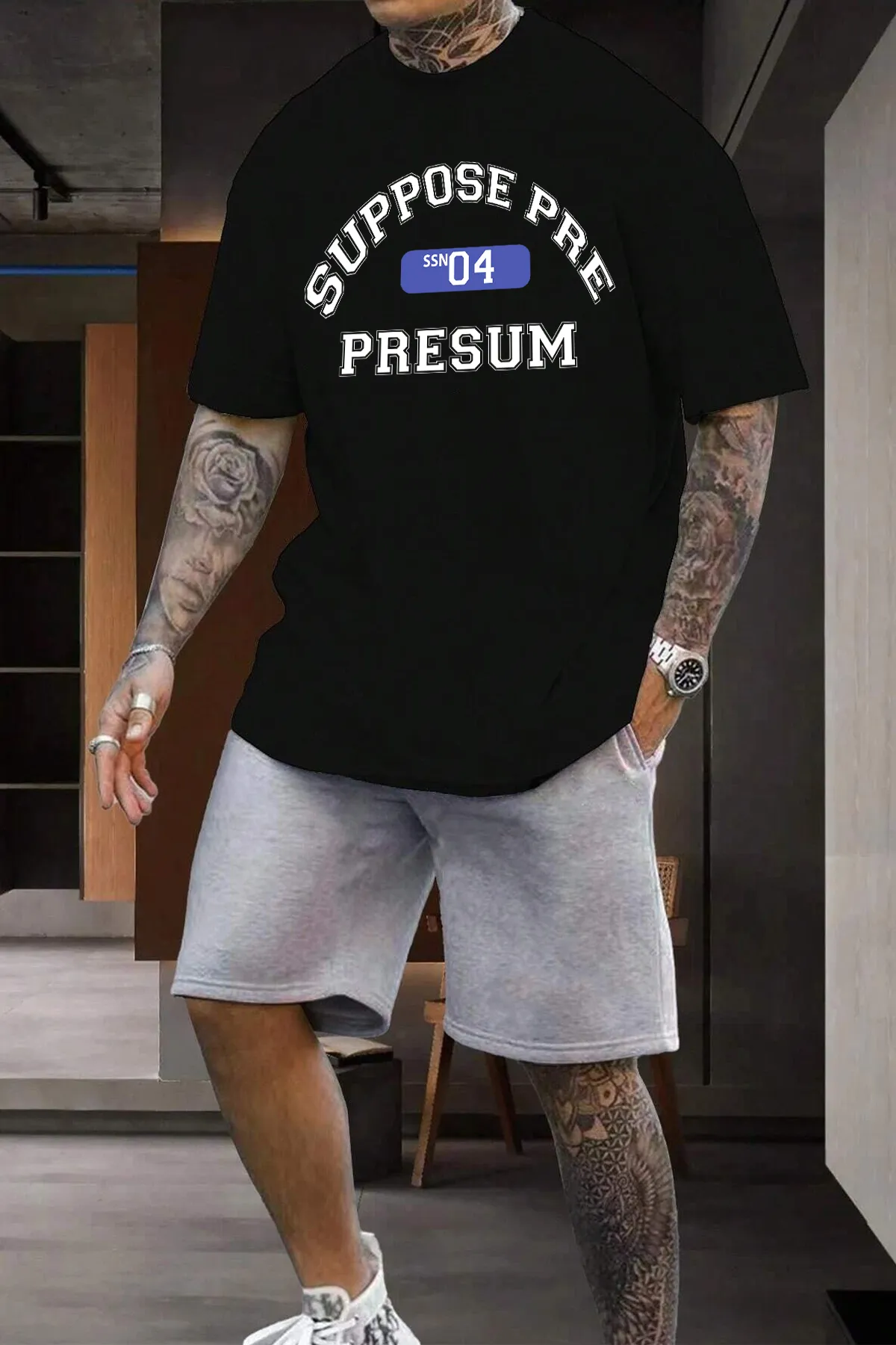 uyguntarz  Bedrucktes Suppose-Shorts-Set, Unisex