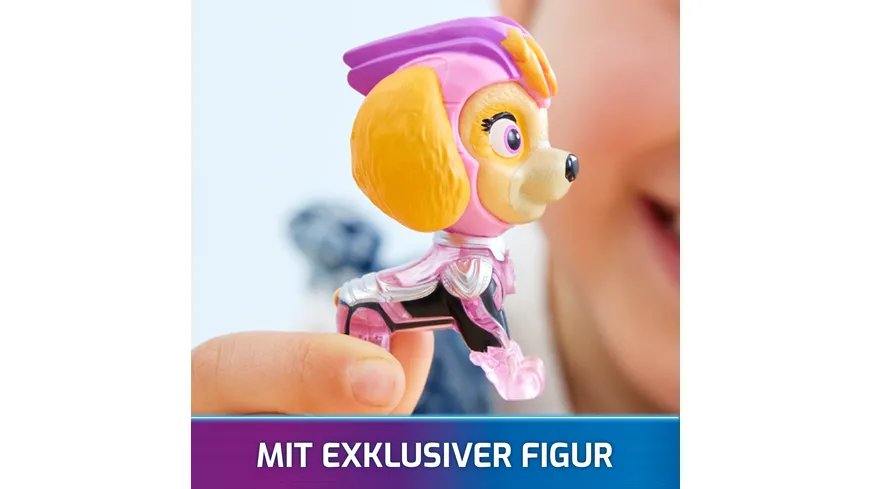Spin Master - PAW Patrol: Der Mighty Kinofilm, Skyes Deluxe Superhelden-Jet inkl. Skye Figur, Licht und Geräuschen