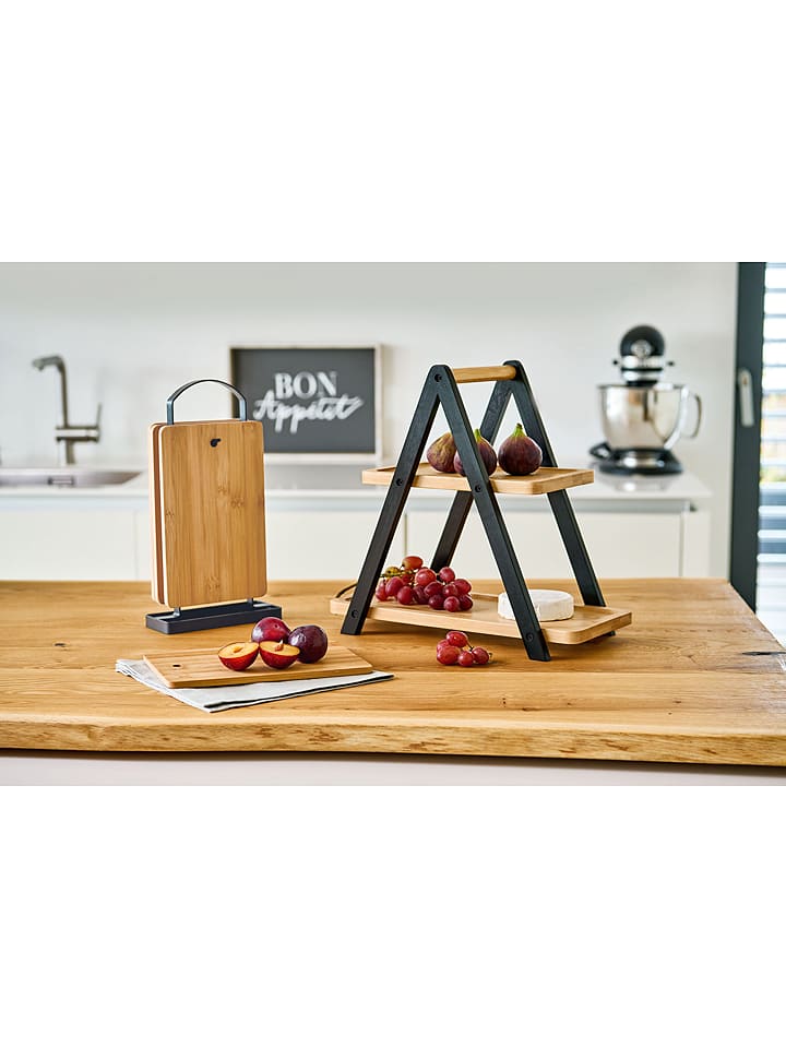 Zeller Etagere Natur/ Schwarz - (B)34 x (H)32 x (T)17,2 cm günstig kaufen onesize