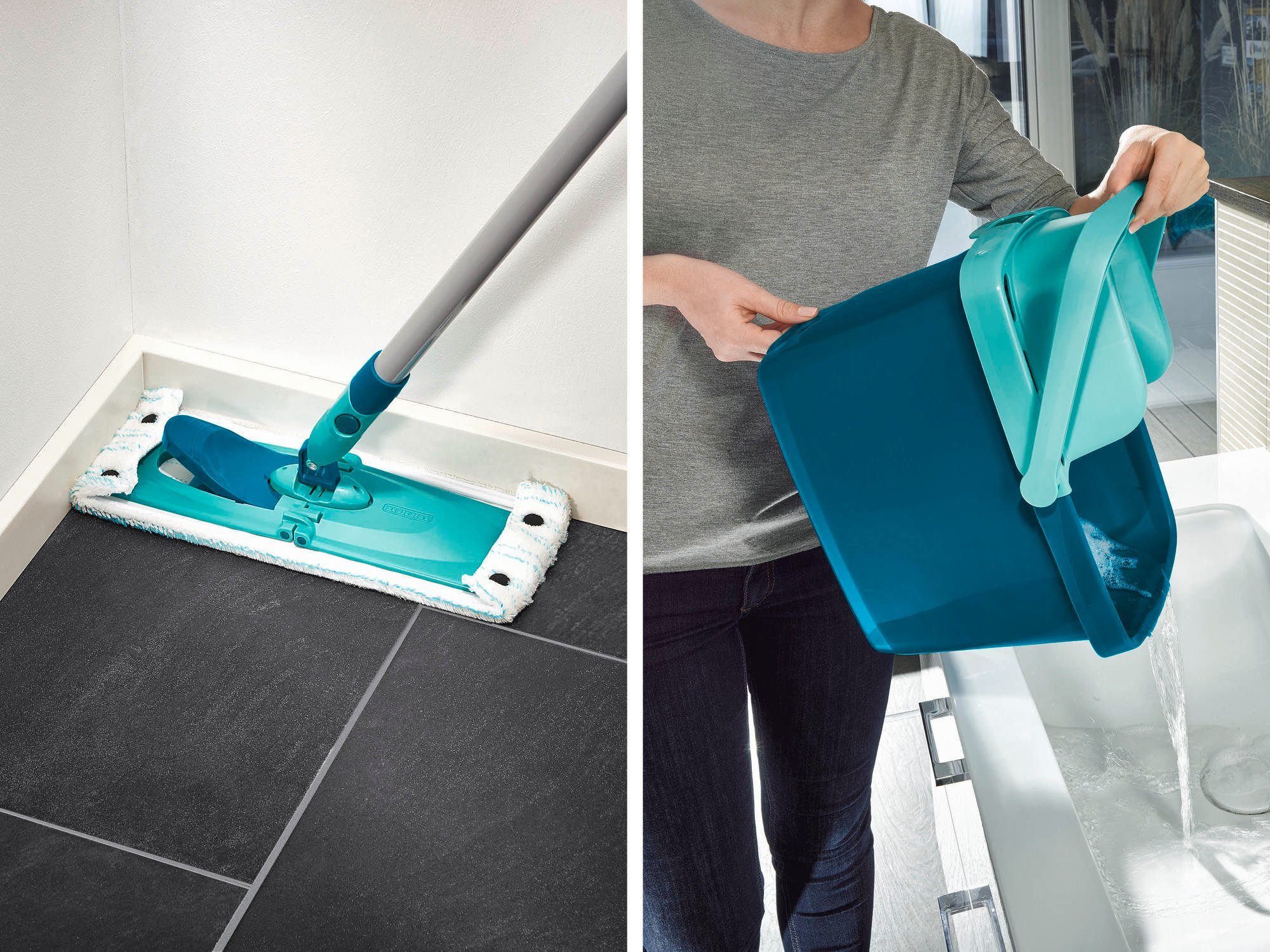 Leifheit Wischtuchpresse Set Combi M + Wischbezug duster static