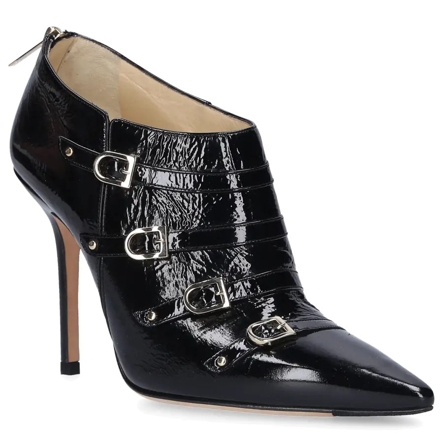 Jimmy Choo - Stiefeletten KAISER Lackleder Logo schwarz - schwarz