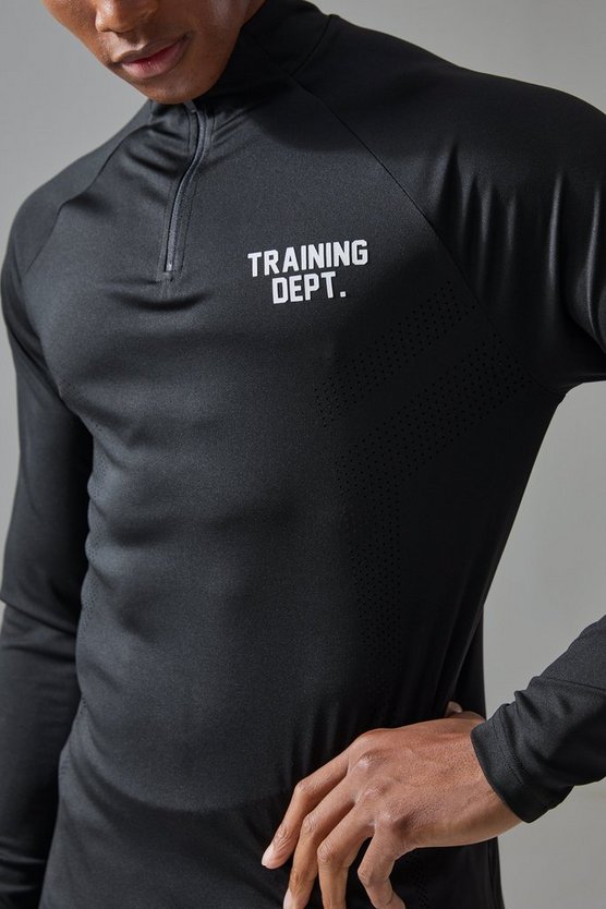 Man Active Training Dept Muscle-Fit Oberteil mit Reißverschluss