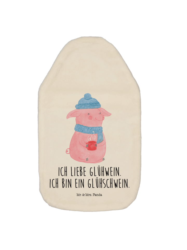Mr. & Mrs. Panda Wärmflasche Schwein Glühwein mit Spruch in Weiß günstig kaufen onesize
