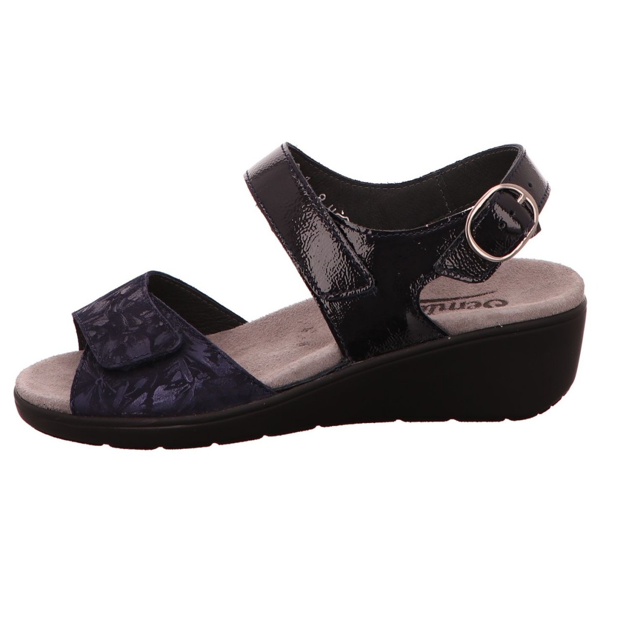 SEMLER Komfort Sandalen blau FLOWER-PRINT/K-LACK