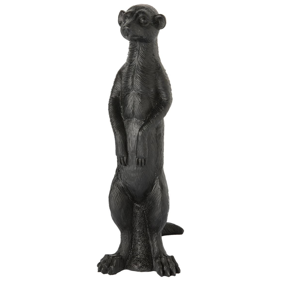 Große Dekofigur Erdmännchen in Schwarz