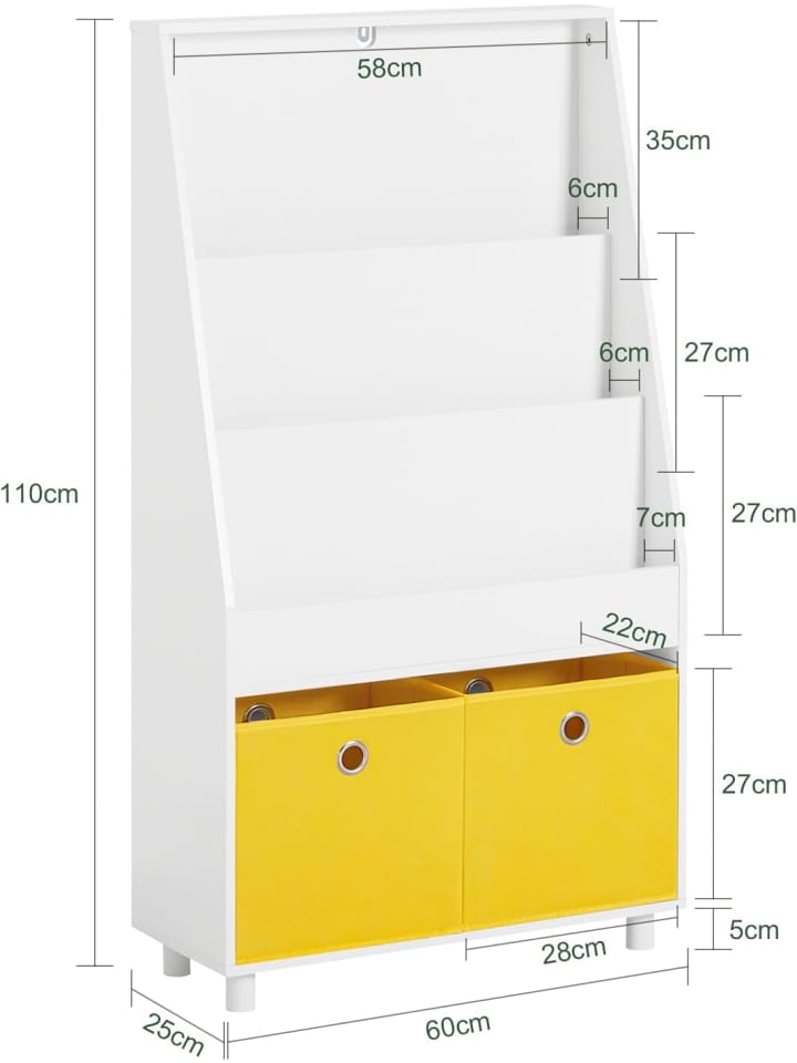 SoBuy Bücherregal in Weiß - (B)60 x (H)110 x (T)25cm günstig kaufen onesize