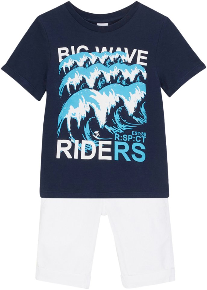 Jungen Stretch Shorts mit T-Shirt (2-tlg.Set)