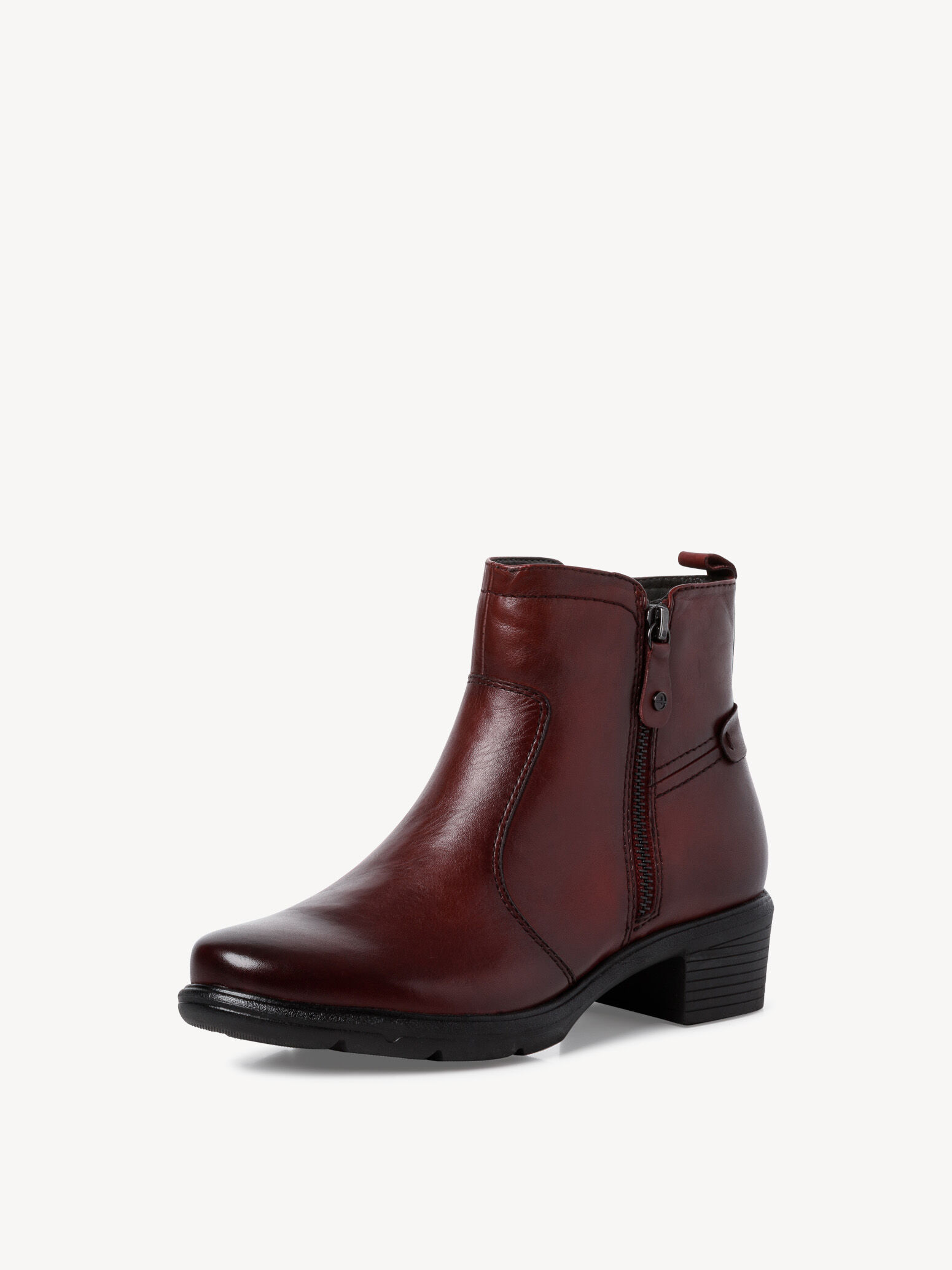 Bottine en cuir - rouge